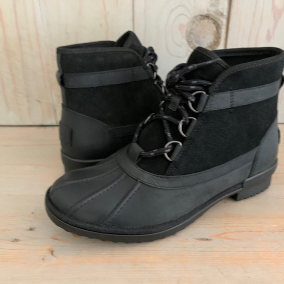 - UGG GREDA BLACK WATERPROOF DUCK BOOTS new - Picture 2 of 8
